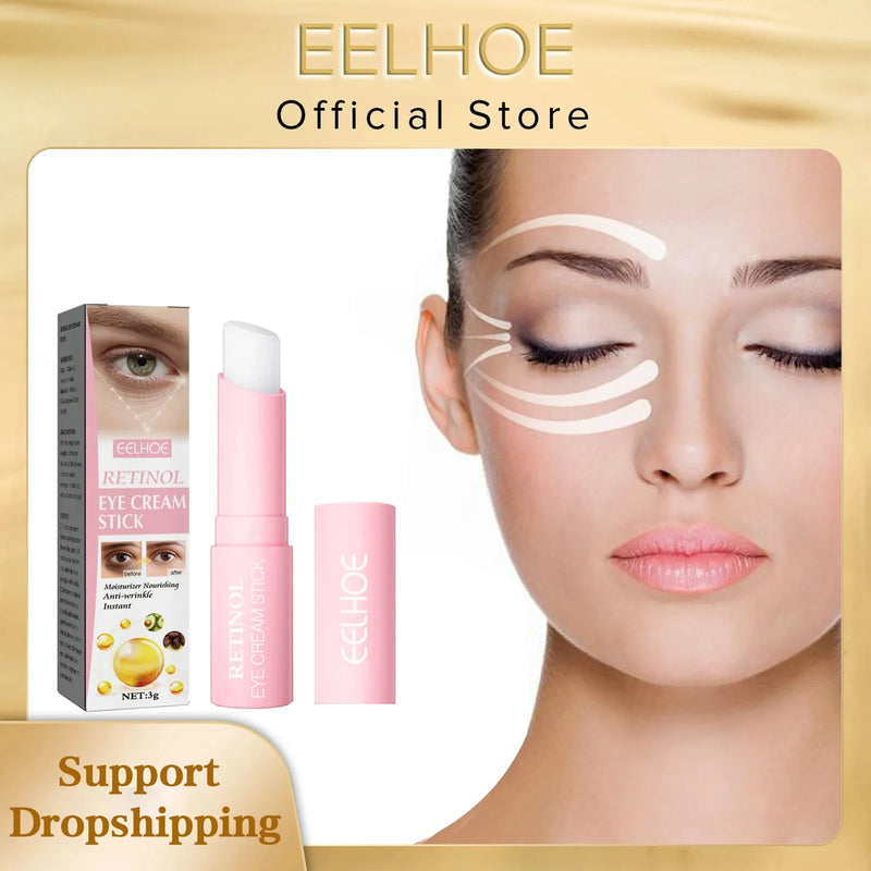 Creme para os Olhos EELHOE com Retinol para Lifting Facial, Bálsamo Hidratante em Bastão, Anti-rugas, Anti-inchaço, Remove Olheiras e Bolsas nos Olhos.