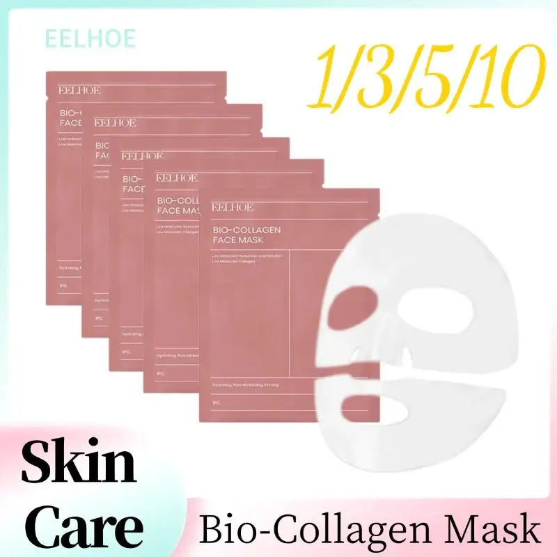 Máscara Facial de Bio-Colágeno – Máscara de Gel Hidrogel com Proteína de Colágeno – Hidratação Profunda e Suave.