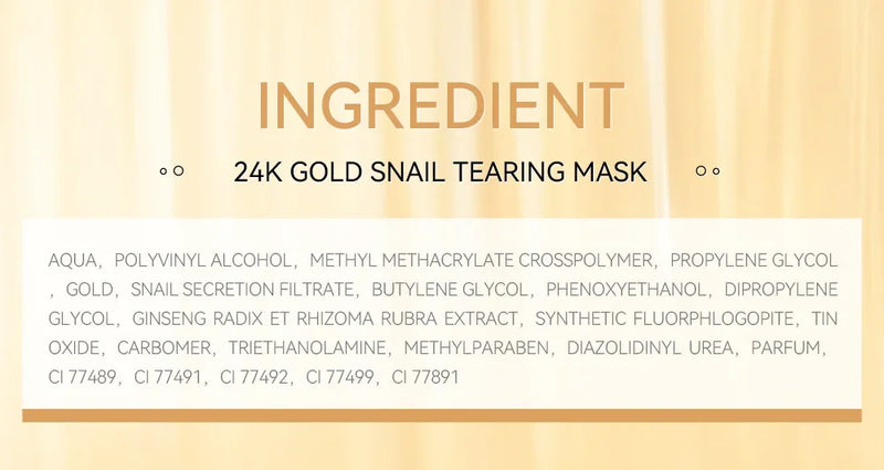 LAIKOU Máscara de Caracol 24K Ouro SNAIL TEARING, Limpeza Profunda, Remove Cravos, Cuidados com o Rosto 50g