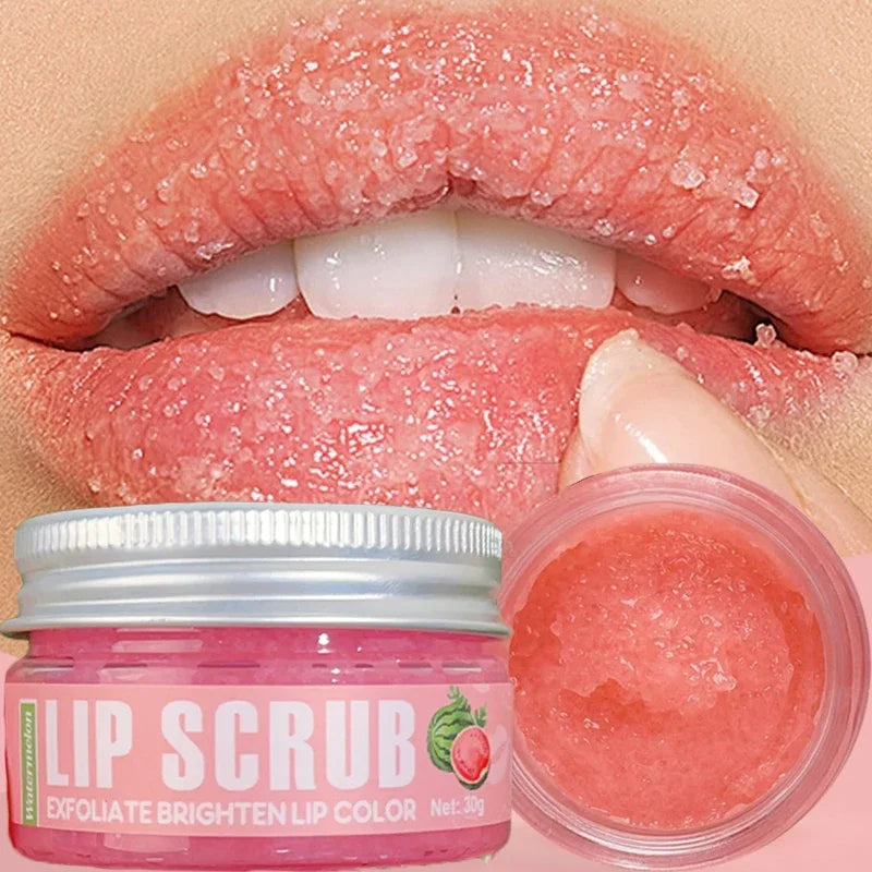 Máscara Esfoliante de Lábios com Efeito Duplo - Esfoliante Labial com Sabor de Fruta, Hidratante, Nutritivo, Esfoliante, Remove Pele Morta, Reduz Linhas Finas nos Lábios.