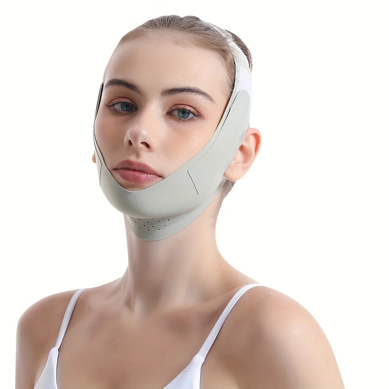 Bandagem Reutilizável para Afinar o Rosto – Modelador de Linha V – Cinta para Elevação do Queixo e Bochechas – Massageador Facial – Cuidado com a Pele e Beleza.