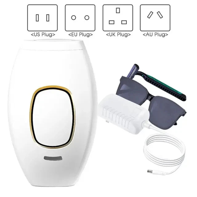 Depilador a Laser Permanente IPL 500.000 Pulsos Flash, Depilador para Mulheres, Remoção de Pêlos Indolor, Fotoepilador para Corpo, Rosto, Bikini e Axilas.