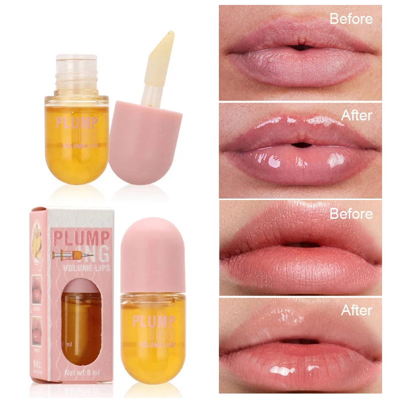 Óleo Lip Plumper de Longa Duração, Intensificador de Volume Instantâneo, Sérum Labial, Colágeno para Lábios.