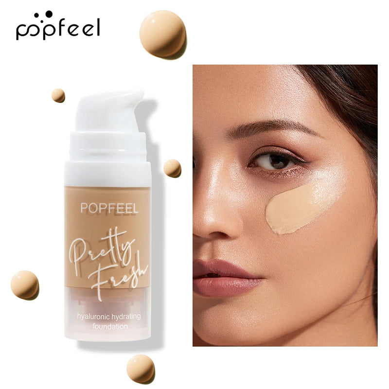 Base Líquida POPFEEL, 1 Unidade – Produto de Maquiagem para o Rosto de Longa Duração – Base Hidratante e Corretivo.