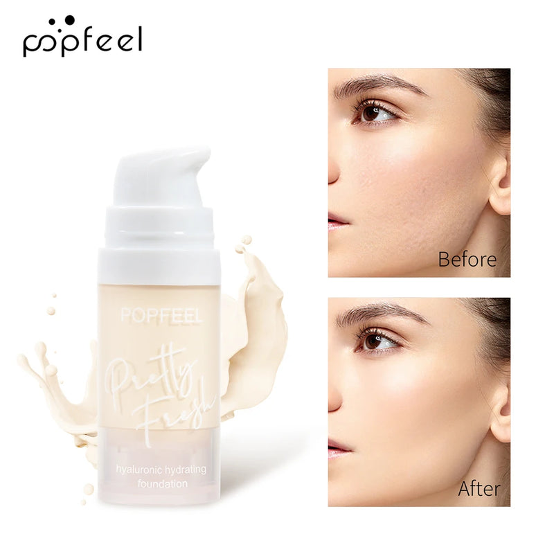 Base Líquida POPFEEL, 1 Unidade – Produto de Maquiagem para o Rosto de Longa Duração – Base Hidratante e Corretivo.