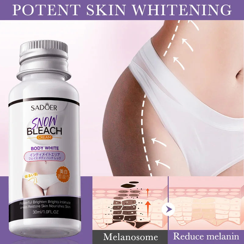 Creme Clareador para Partes Íntimas – Sérum de Clareamento para Axilas, Glúteos, Joelhos e Parte Interna das Coxas – Ilumina e Remove a Melanina Escura.