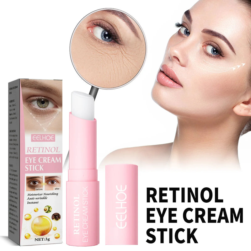 Creme para os Olhos EELHOE com Retinol para Lifting Facial, Bálsamo Hidratante em Bastão, Anti-rugas, Anti-inchaço, Remove Olheiras e Bolsas nos Olhos.