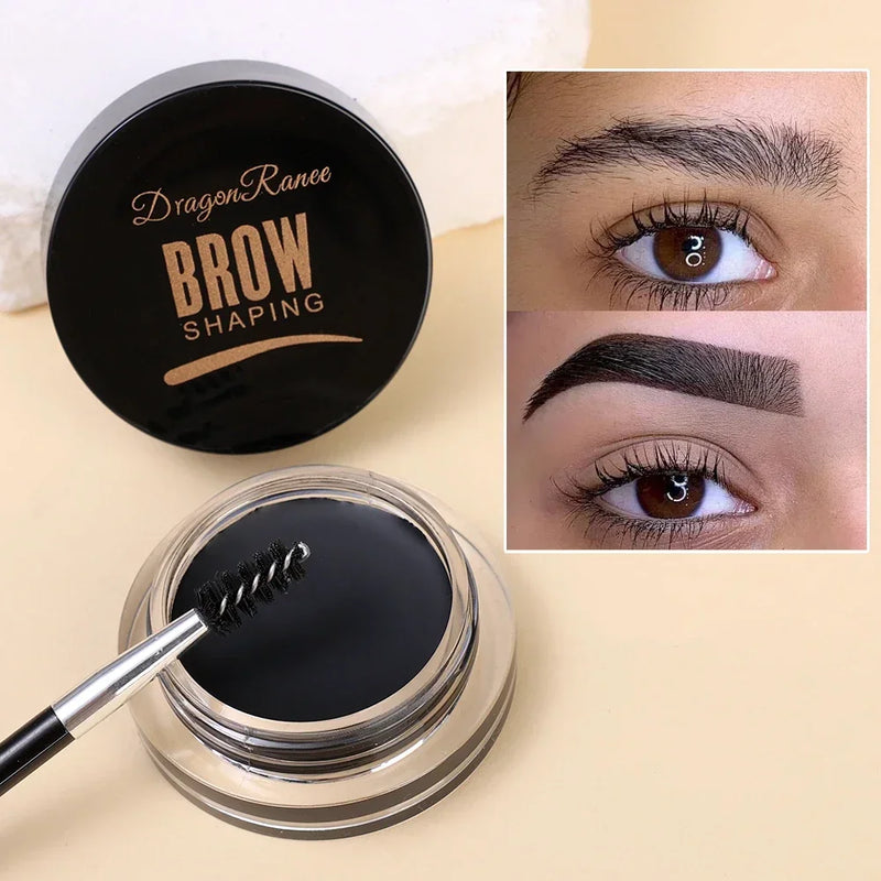 Creme de Sobrancelha Marrom Preto Matte, Tinta Natural 3D, Gel de Melhora de Sobrancelhas, Cera à Prova d'Água.