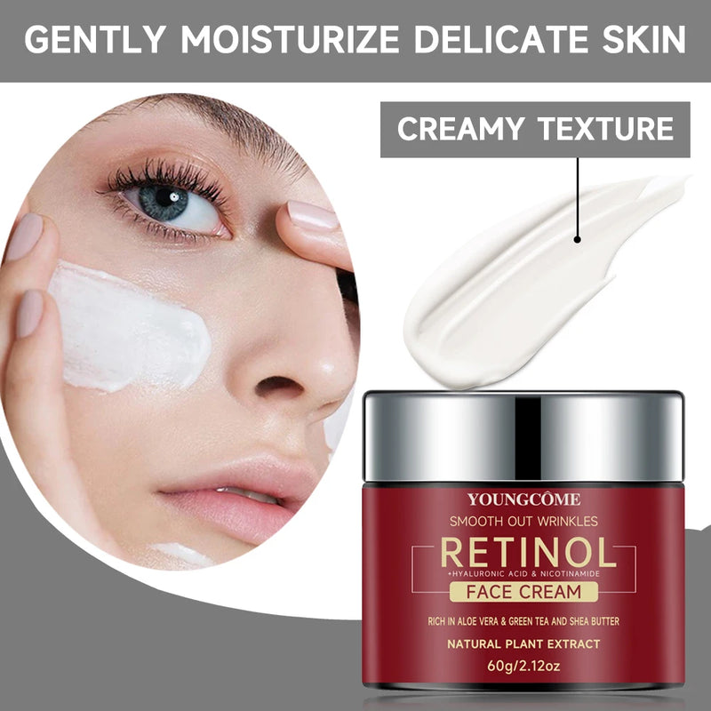 Creme Firmador com Retinol – Lifting e Reparação – Hidratação e Nutrição – Iluminação da Pele – Creme Facial Anti-idade para Cuidados com o Rosto.