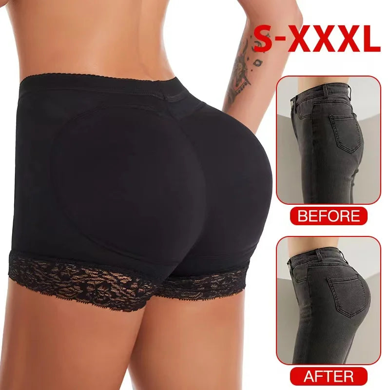 Calçinhas sexy de levantamento de bumbum para mulheres, modeladoras de corpo, com efeito de aumento dos glúteos.