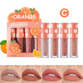 Kit Mini Gloss Labial Matte Velvet, 4 Peças, Não Desbota, Não Gruda no Copo, Tintura Labial de Longa Duração com Aroma de Frutas, Suave e Leve