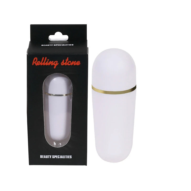 Rolo Absorvente de Óleo para o Rosto, Pedra Volcânica Natural, Massageador Facial com Rolamento.